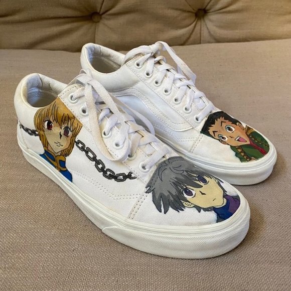 Hunter x Hunter Vans Old Skool Slip On Custom Painted Anime Shoes Mens size 10 - Picture 1 of 10